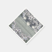 Serviette En Papier Branches de cerisier d'hiver et lanternes rustique (Coin)