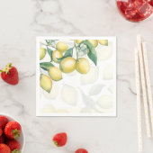 Serviette En Papier Branches de citron Blanc & Jaune Pays Parti rustiq (En situation)