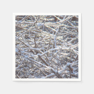 Serviette En Papier Branches de glace neige en hiver