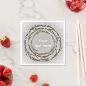 Serviette En Papier Branches de mariage rustique d'hiver et neige de c (En situation)