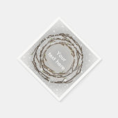 Serviette En Papier Branches de mariage rustique d'hiver et neige de c (Coin)