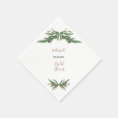 Serviette En Papier Branches de Noël en rouge et vert (Coin)