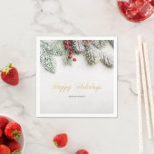 Serviette En Papier Branches de pin enneigées Noël (En situation)