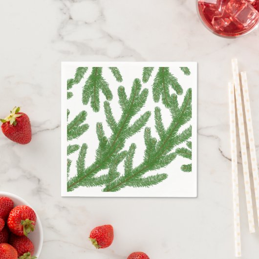 Serviette En Papier branches de sapin de Noël (En situation)