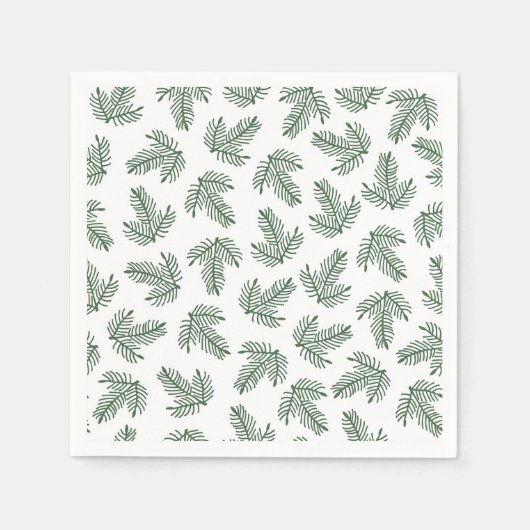Serviette En Papier Branches de vacances de Pine Verte (Devant)