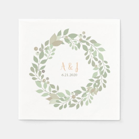 Serviette En Papier Branches d'olive LOVE Collection (Devant)