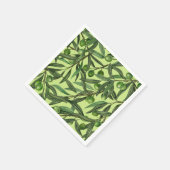 Serviette En Papier Branches d'olive sur le vert miel (Coin)