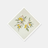 Serviette En Papier Branches d'olivier vert clair Illustration Élégant (Coin)