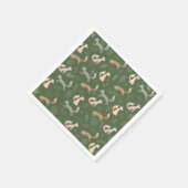 Serviette En Papier Branches et Feuilles d'hiver Fox sans joint (Coin)