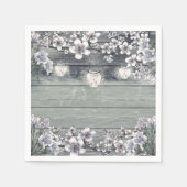 Serviette En Papier Branches et lanternes en fleurs de cerisiers d'hiv (Devant)