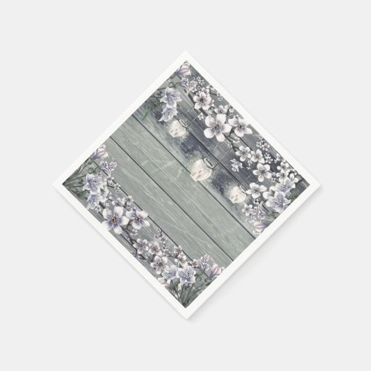 Serviette En Papier Branches et lanternes en fleurs de cerisiers d'hiv (Coin)