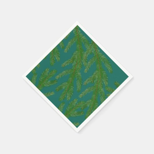 Serviette En Papier Branches Festive Green Fir Tree (Coin)