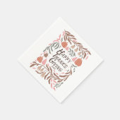 Serviette En Papier Branches, feuilles et citrouilles tombent Thanksgi (Coin)