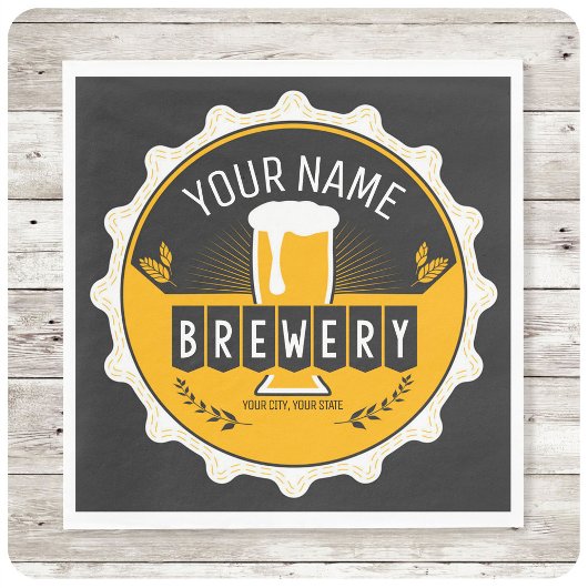 Serviette En Papier Brasserie personnalisée Bouteille Casquette Bar