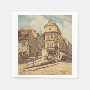 Serviette En Papier Bratislava par Richard Lux Siècle Eau-forte coloré