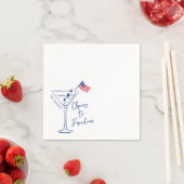 Serviette En Papier Bravo à la liberté 4 juillet verre Martini (En situation)
