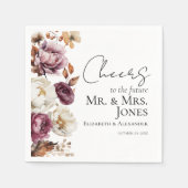 Serviette En Papier Bravo à M. et Mme Fall Fiançailles Napkins (Devant)