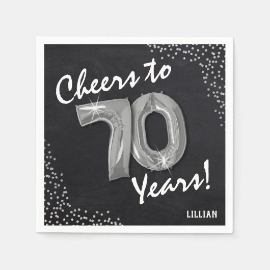 Serviette En Papier Bravo aux 70 ans ! Anniversaire 70 ans (Devant)