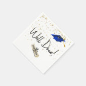 Serviette En Papier Bravo Confetti Gold Graduation Avec Casquette Bleu (Coin)