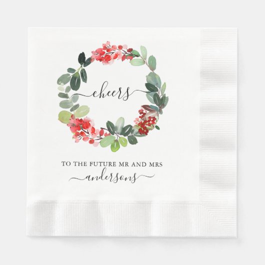 Serviette En Papier Bravo écrits à la main pour l'avenir M & Mme Holid (Devant)