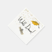 Serviette En Papier Bravo Graduation Gold Confetti Avec Casquette Or (Coin)