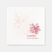 Serviette En Papier Bravo hiver rose flocon poinsettia (Devant)