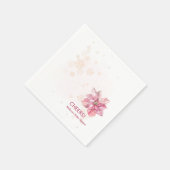 Serviette En Papier Bravo hiver rose flocon poinsettia (Coin)