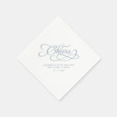 Serviette En Papier Bravo M. & Mme Mariage Calligraphie Dusty Blue (Coin)