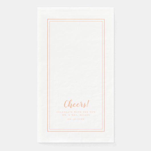 Serviette En Papier Bravo M. & Mme Peach Mariage Dîner moderne Papier (Devant)