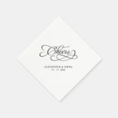 Serviette En Papier Bravo Mariage Noir & Blanc Élégant Calligraphie (Coin)