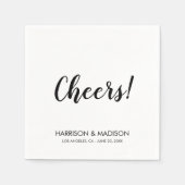 Serviette En Papier Bravo noir stylish script moderne chic mariage (Devant)