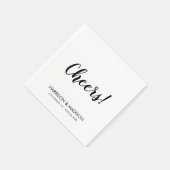 Serviette En Papier Bravo noir stylish script moderne chic mariage (Coin)