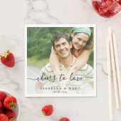 Serviette En Papier Bravo pour aimer avec Mariage photo (En situation)