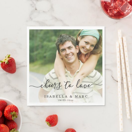 Serviette En Papier Bravo pour aimer avec Mariage photo (En situation)