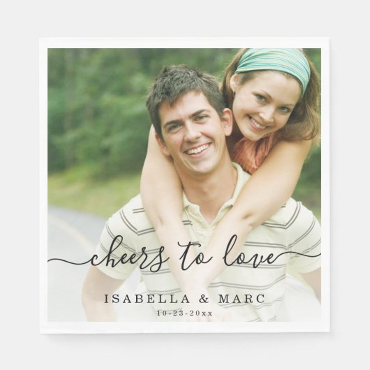 Serviette En Papier Bravo pour aimer avec Mariage photo (Devant)