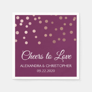 Serviette En Papier Bravo pour aimer la Bourgogne Confetti Mariage