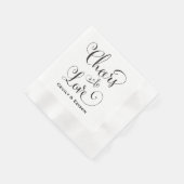 Serviette En Papier Bravo pour aimer le Mariage noir et blanc Monogram (Coin)