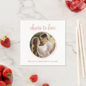 Serviette En Papier Bravo pour aimer le Rose moderne Mariage photo or (En situation)