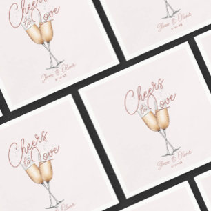 Serviette En Papier Bravo pour aimer papier à Fête des mariées rose pâ
