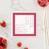 Serviette En Papier Bravo pour l'amour Script moderne Viva Magenta (En situation)