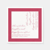 Serviette En Papier Bravo pour l'amour Script moderne Viva Magenta (Devant)