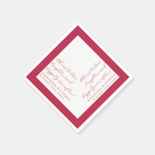 Serviette En Papier Bravo pour l'amour Script moderne Viva Magenta