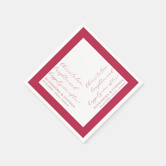Serviette En Papier Bravo pour l'amour Script moderne Viva Magenta (Coin)