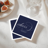 Serviette En Papier Bravo - Simple Elegant Mariage bleu marine
