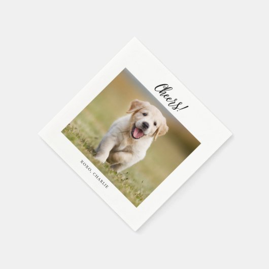 Serviette En Papier Bravo Simple mignon Chien Photo Amusant Mariage mo (Coin)