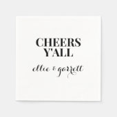 Serviette En Papier Bravo Y'all | Mariage Engagement Party Napkins (Devant)