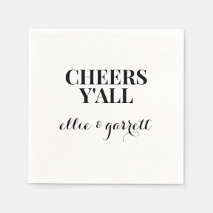 Serviette En Papier Bravo Y'all Mariage Engagement Party Napkins