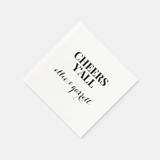 Serviette En Papier Bravo Y'all | Mariage Engagement Party Napkins (Coin)
