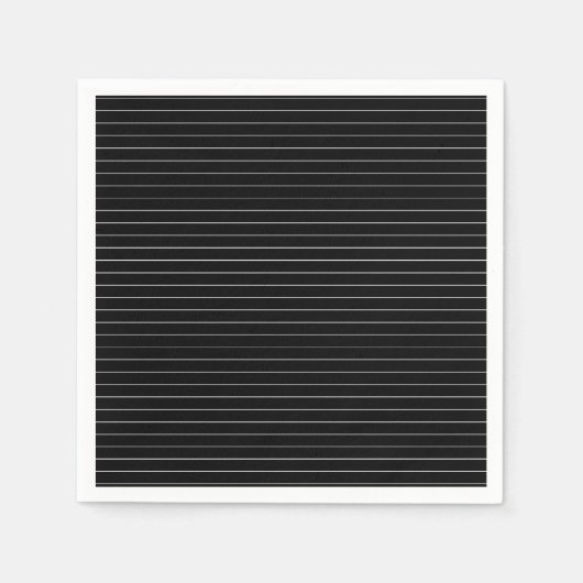 Serviette En Papier Brayures blanches noires motif moderne (Devant)