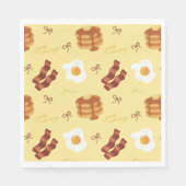 Serviette En Papier Breakfast Brunch Theme Bacon Eggs Pancakes Pattern (Devant)